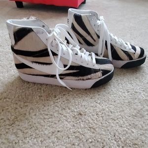 Nike Exclusive Mohair Zebra Hi Top Sneakers